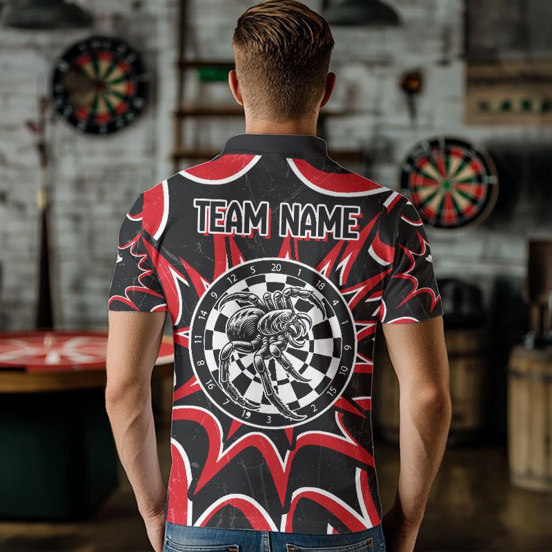 Weiße und Schwarze Dartboards Spinnen-Dartshirt für Herren personalisiert, Darttrikots NYN0022