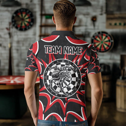 Weiße und Schwarze Dartboards Spinnen-Dartshirt für Herren personalisiert, Darttrikots NYN0022