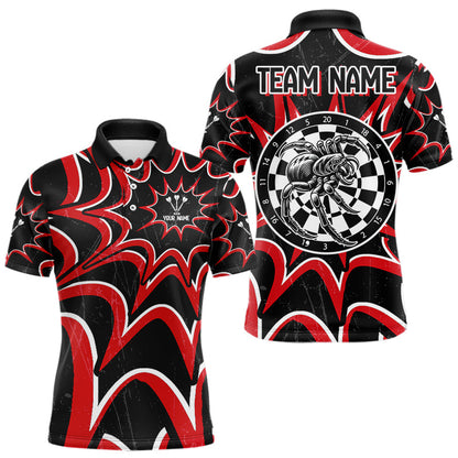 Weiße und Schwarze Dartboards Spinnen-Dartshirt für Herren personalisiert, Darttrikots NYN0022