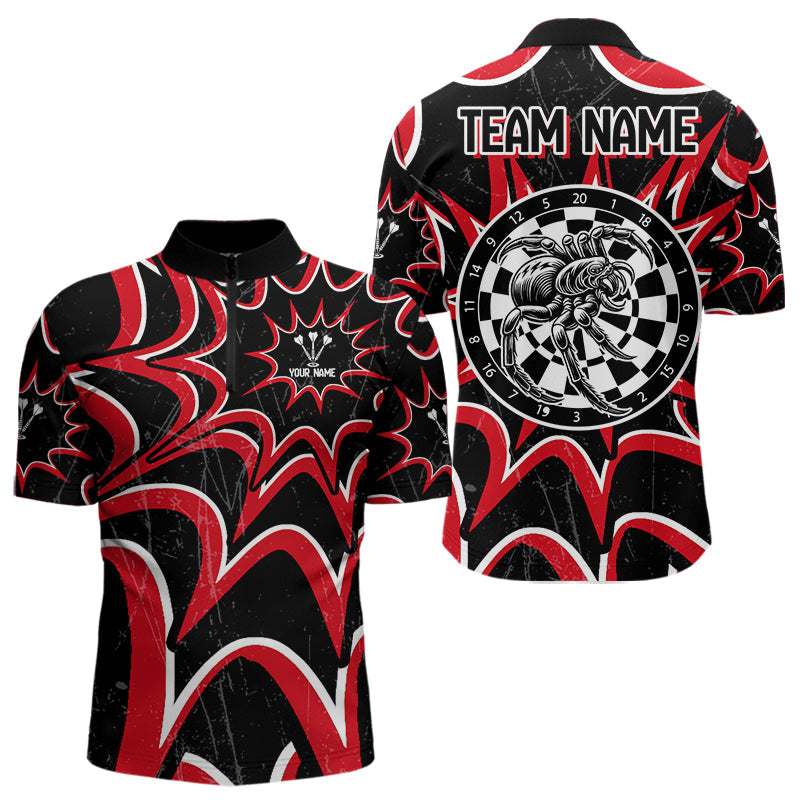 Weiße und Schwarze Dartboards Spinnen-Dartshirt für Herren personalisiert, Darttrikots NYN0022