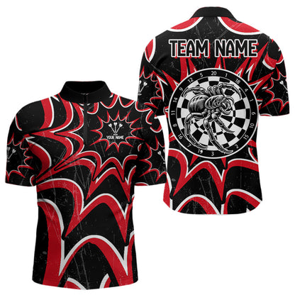 Weiße und Schwarze Dartboards Spinnen-Dartshirt für Herren personalisiert, Darttrikots NYN0022