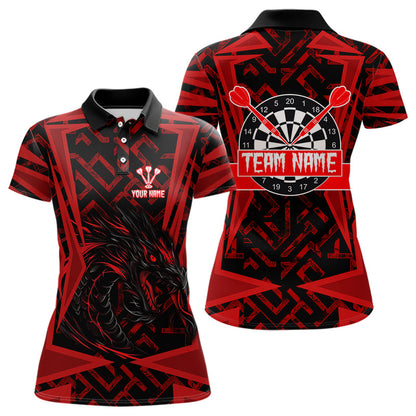 Roter Drache mit Dartboards, personalisierte Dartshirts für Damen, Teamtrikots NYN0029