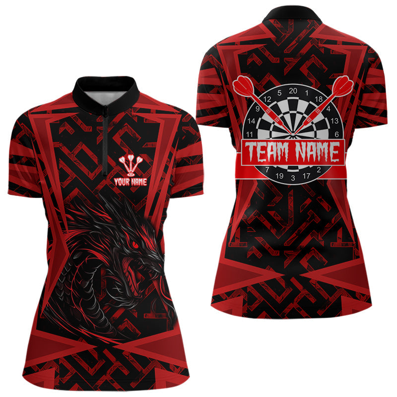 Roter Drache mit Dartboards, personalisierte Dartshirts für Damen, Teamtrikots NYN0029