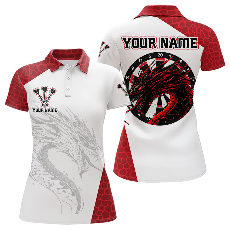 Schwarzes und rotes Dartboard mit Drache, personalisierte Dartshirts für Damen, Darttrikots NYN0033