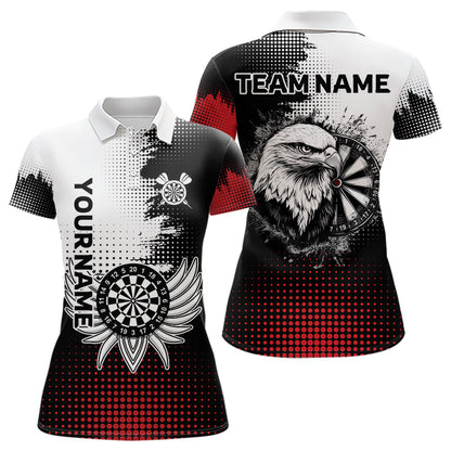 Mehrfarbige Flügel, Dartboards und Adler, personalisierte Dartshirts für Damen, Darttrikots NYN0035