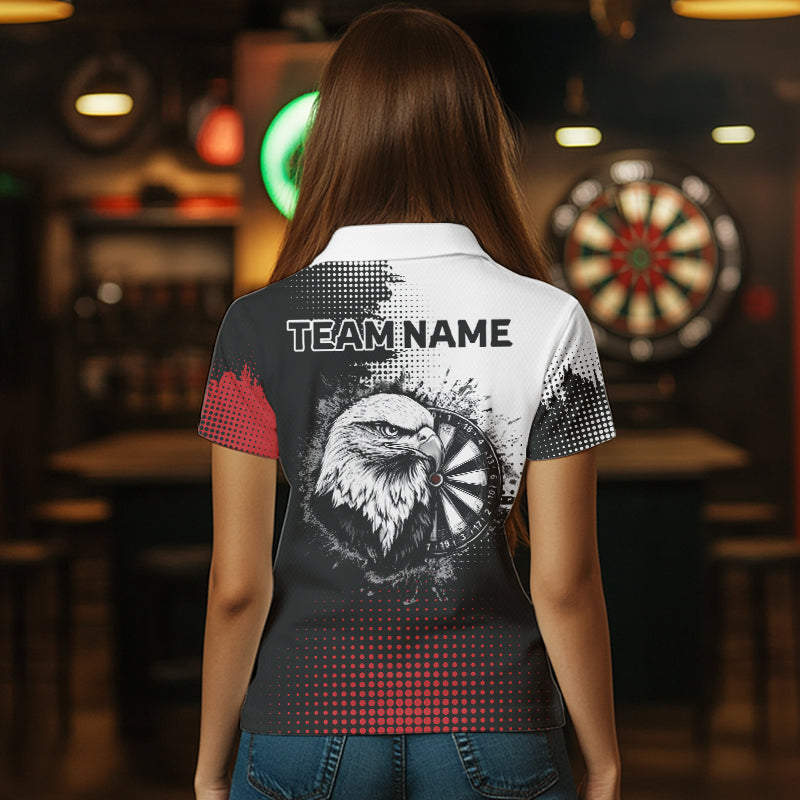 Mehrfarbige Flügel, Dartboards und Adler, personalisierte Dartshirts für Damen, Darttrikots NYN0035