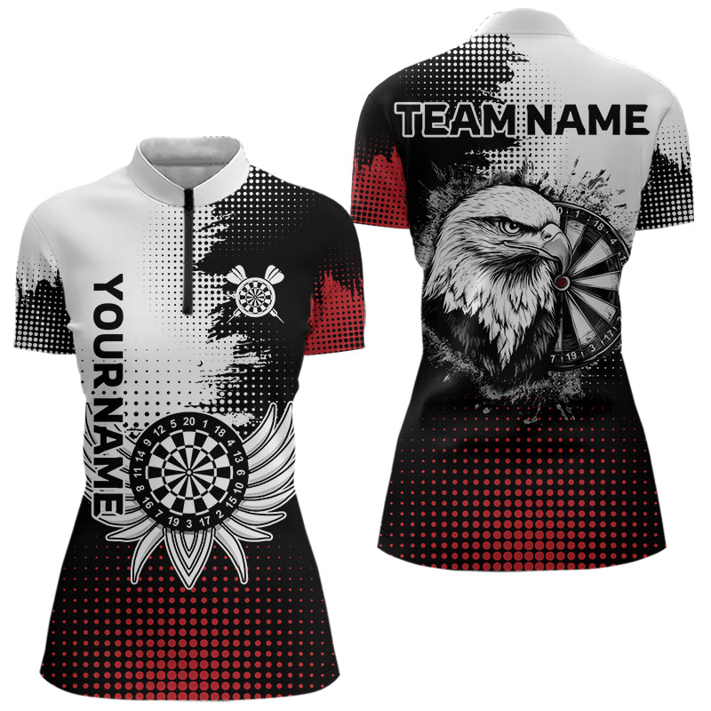 Mehrfarbige Flügel, Dartboards und Adler, personalisierte Dartshirts für Damen, Darttrikots NYN0035