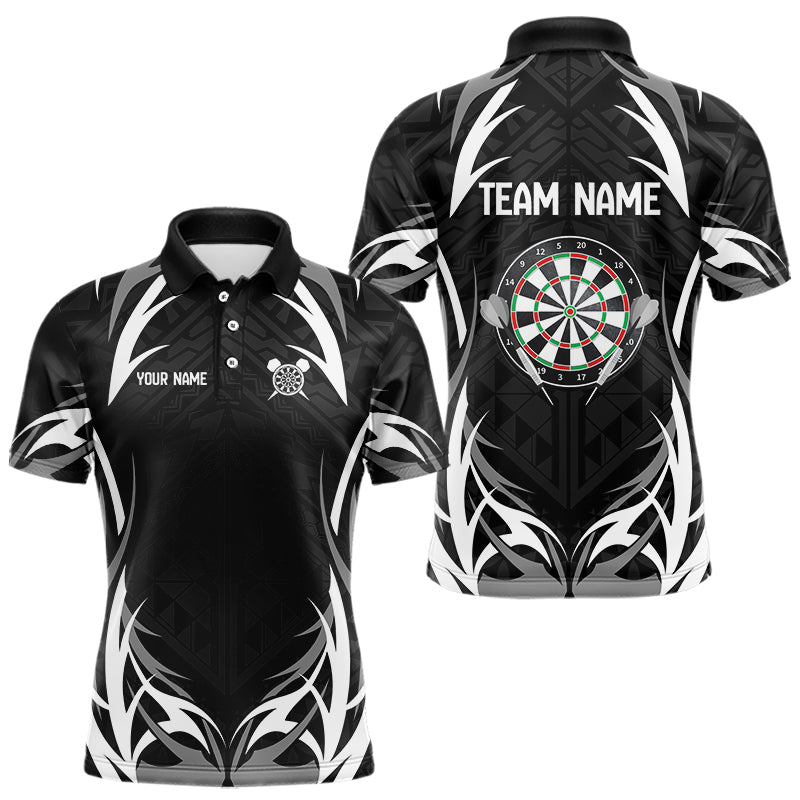 Personalisierte weiße und schwarze Dartboards, Dartshirts für Herren, individuelle Darttrikots NYN0041