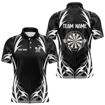Personalisierte weiße und schwarze Dartboards, Dartshirts für Herren, individuelle Darttrikots NYN0041