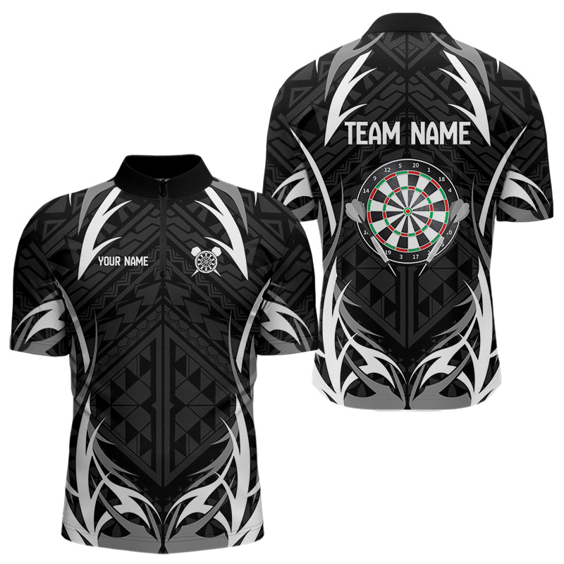 Personalisierte weiße und schwarze Dartboards, Dartshirts für Herren, individuelle Darttrikots NYN0041