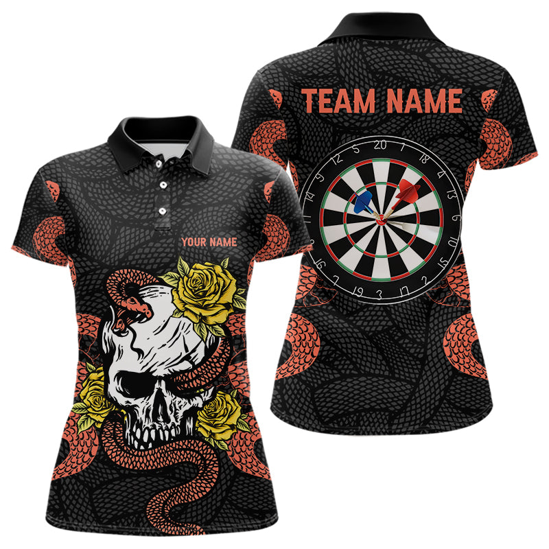Individuelle Cobra mit Rosen und Schädel-Dartboards, Dartshirts für Damen, Teamtrikots NYN0044