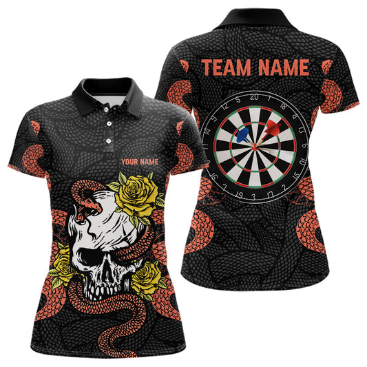 Individuelle Cobra mit Rosen und Schädel-Dartboards, Dartshirts für Damen, Teamtrikots NYN0044