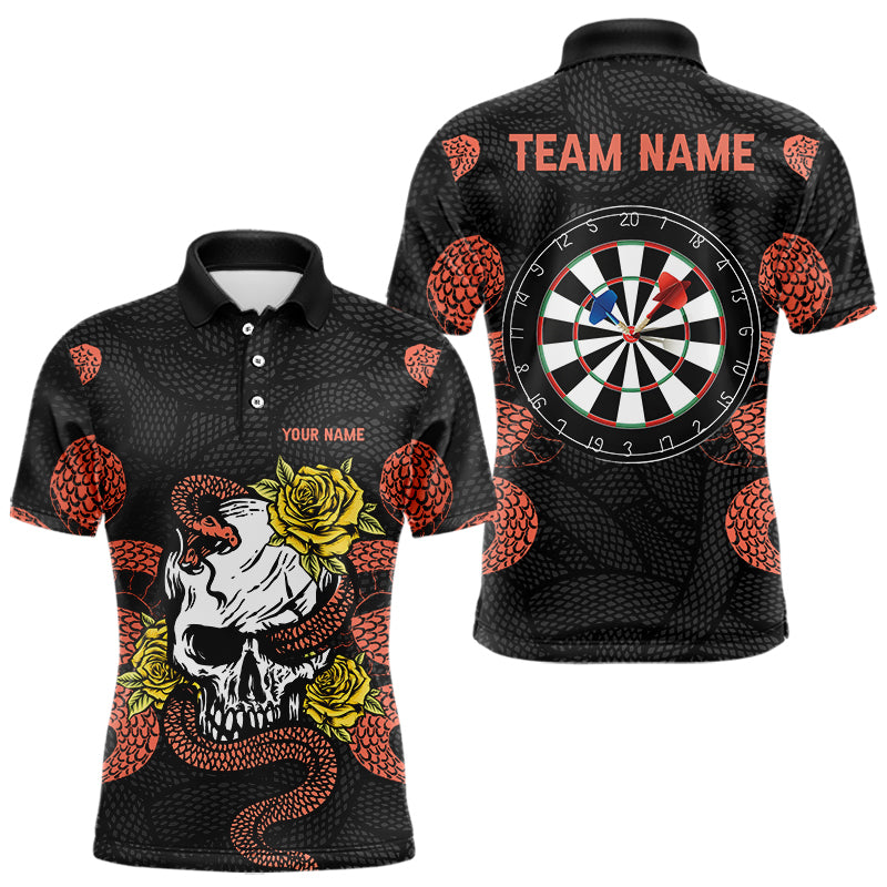 Individuelle Cobra mit Rosen und Schädel-Dartboards, Dartshirts für Herren, Teamtrikots NYN0044