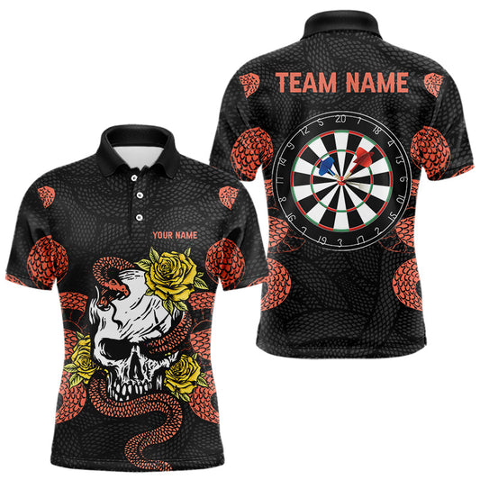 Individuelle Cobra mit Rosen und Schädel-Dartboards, Dartshirts für Herren, Teamtrikots NYN0044