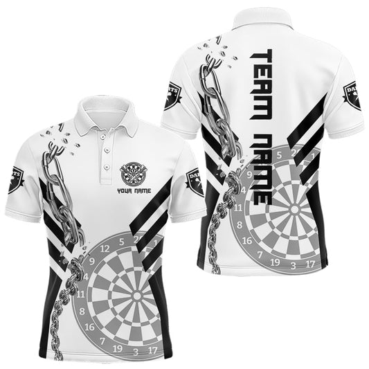Silberne Ketten, weiße und schwarze Dartboards, Dartshirts für Herren, Teamtrikots NYN0054