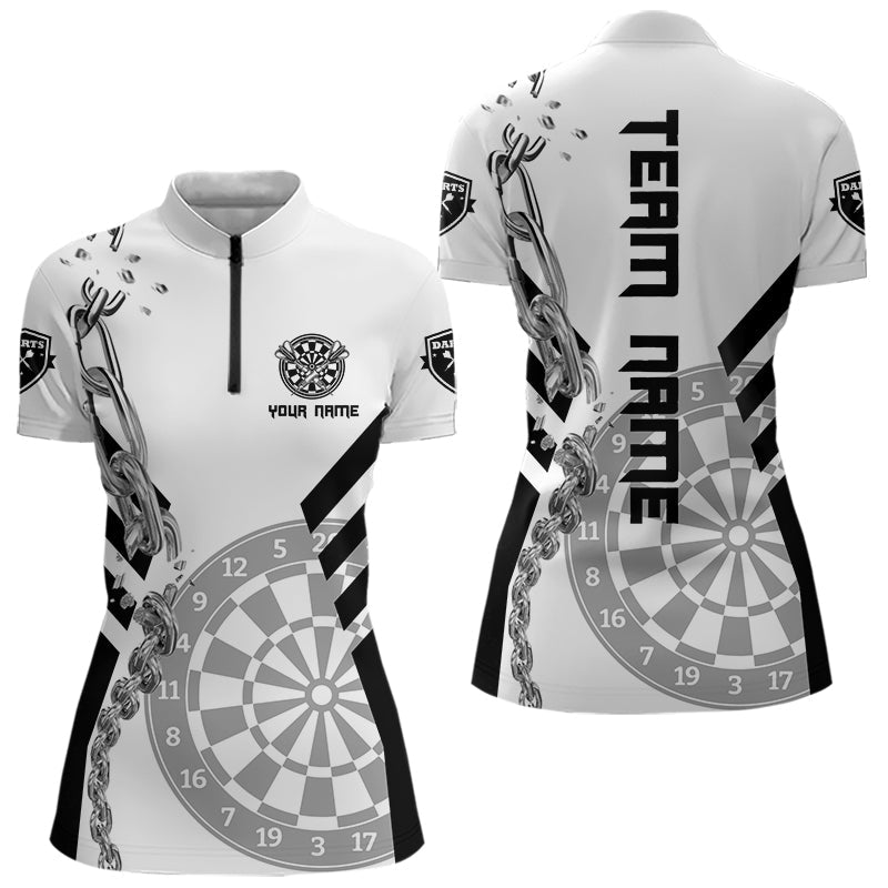 Silberne Ketten, weiße und schwarze Dartboards, Dartshirts für Damen, Teamtrikots NYN0054