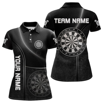 Rastermuster Dartboard, weiß in Linien im Grunge-Stil, Dartshirts für Damen, Darttrikots NYN0057