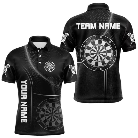 Rastermuster Dartboard, weiß in Linien im Grunge-Stil, Dartshirts für Herren, Darttrikots NYN0057