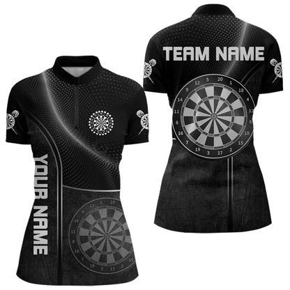 Rastermuster Dartboard, weiß in Linien im Grunge-Stil, Dartshirts für Damen, Darttrikots NYN0057