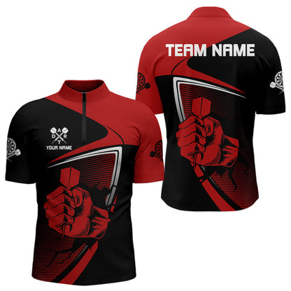 Individuelle Hand hält rote Pfeile, Dartshirts für Herren, Teamtrikots NYN0064