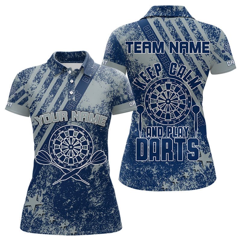 Blaue Dartboards im individuellen Grunge-Stil, Dartshirts für Damen, Teamtrikots NYN0065
