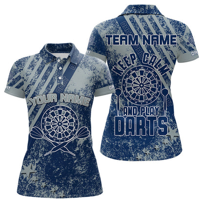 Blaue Dartboards im individuellen Grunge-Stil, Dartshirts für Damen, Teamtrikots NYN0065