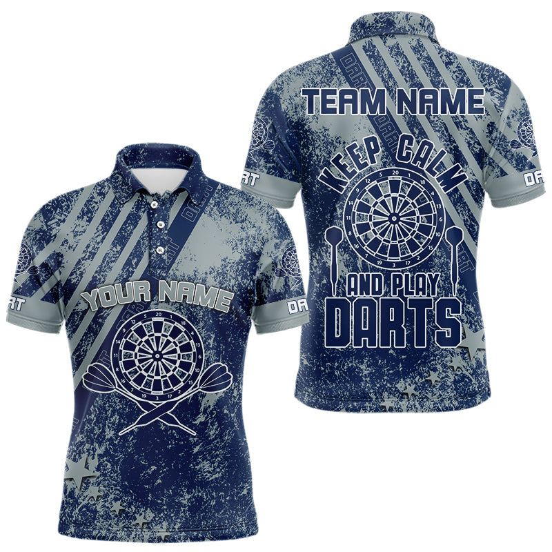 Blaue Dartboards im individuellen Grunge-Stil, Dartshirts für Herren, Teamtrikots NYN0065