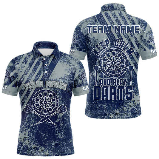 Blaue Dartboards im individuellen Grunge-Stil, Dartshirts für Herren, Teamtrikots NYN0065