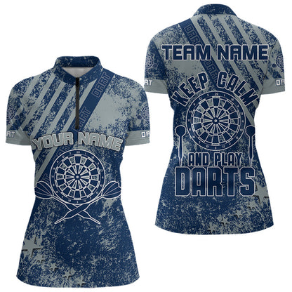 Blaue Dartboards im individuellen Grunge-Stil, Dartshirts für Damen, Teamtrikots NYN0065