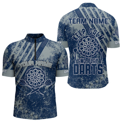 Blaue Dartboards im individuellen Grunge-Stil, Dartshirts für Herren, Teamtrikots NYN0065