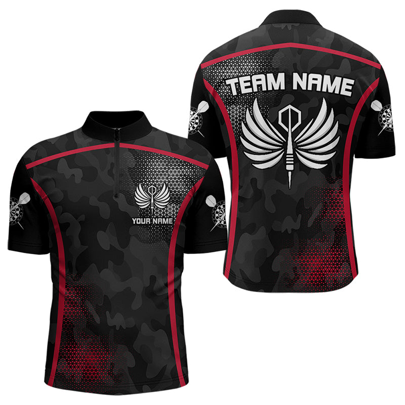 Flügel, Dartpfeile, Dreiecke und Halbtonmuster Personalisierte Dartshirts für Herren, Trikots NYN0080