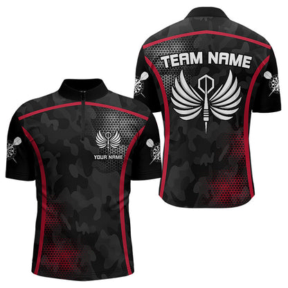 Flügel, Dartpfeile, Dreiecke und Halbtonmuster Personalisierte Dartshirts für Herren, Trikots NYN0080