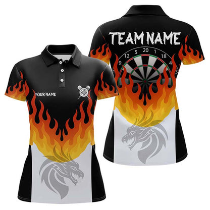 Drachen-Feuerflamme-Dartboard, individuelles Dartshirt für Damen, Teamtrikots NYN0090