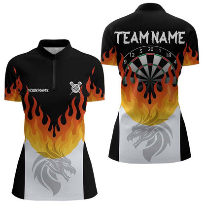 Drachen-Feuerflamme-Dartboard, individuelles Dartshirt für Damen, Teamtrikots NYN0090