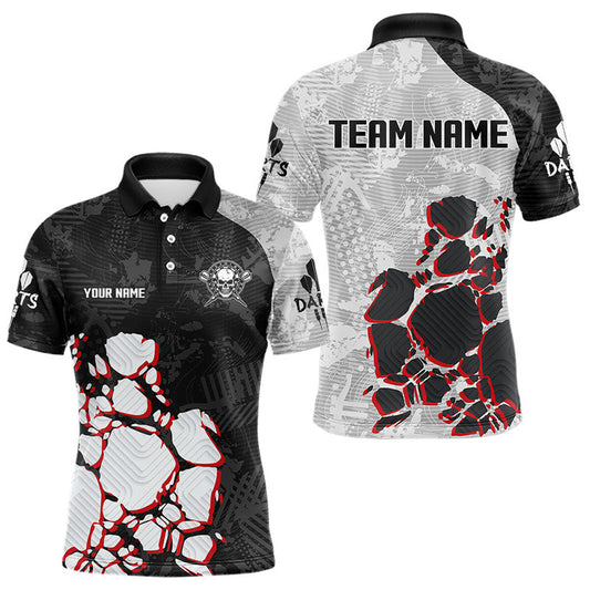 Totenkopf-Dartboards Mehrfarbiges personalisiertes Dartshirt für Herren, Teamtrikots NYN0095