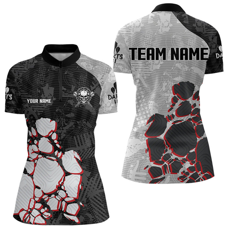Schädel-Dartboards, mehrfarbiges individuelles Dartshirt für Damen, Teamtrikots NYN0095