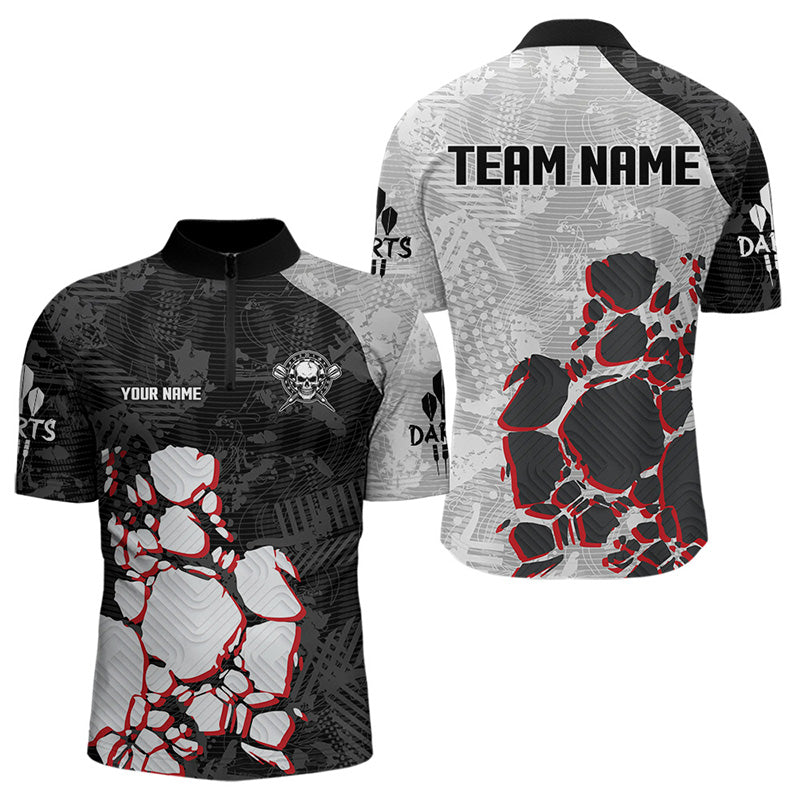 Totenkopf-Dartboards Mehrfarbiges personalisiertes Dartshirt für Herren, Teamtrikots NYN0095