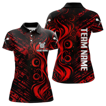 Dartpfeile im Grunge-Stil, individuelles rotes Dartshirt für Damen, Teamtrikots NYN0103