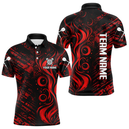 Dartpfeile im Grunge-Stil Rotes personalisiertes Dartshirt für Herren, Teamtrikots NYN0103