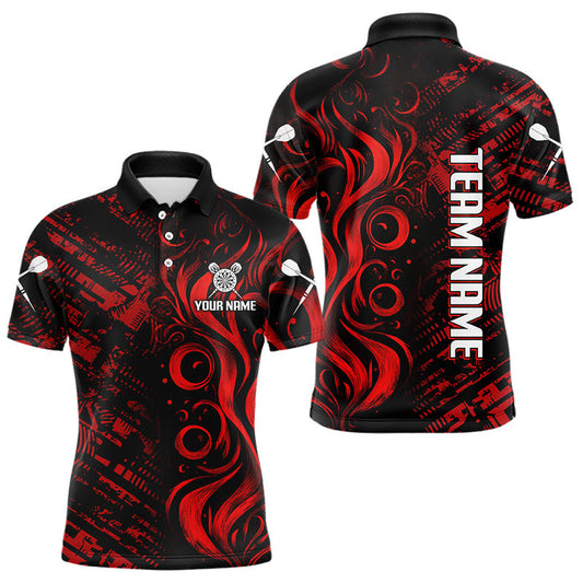 Dartpfeile im Grunge-Stil Rotes personalisiertes Dartshirt für Herren, Teamtrikots NYN0103