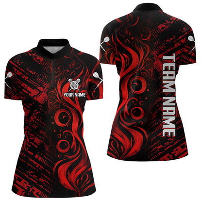 Dartpfeile im Grunge-Stil, individuelles rotes Dartshirt für Damen, Teamtrikots NYN0103