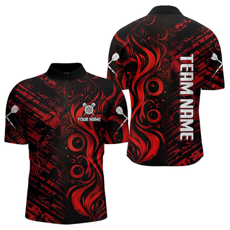 Dartpfeile im Grunge-Stil Rotes personalisiertes Dartshirt für Herren, Teamtrikots NYN0103