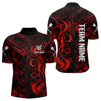 Dartpfeile im Grunge-Stil Rotes personalisiertes Dartshirt für Herren, Teamtrikots NYN0103