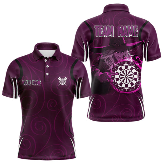 Personalisierte Lila Dartboards und Hexen-Dartshirts für Herren, Teamtrikots NYN0026