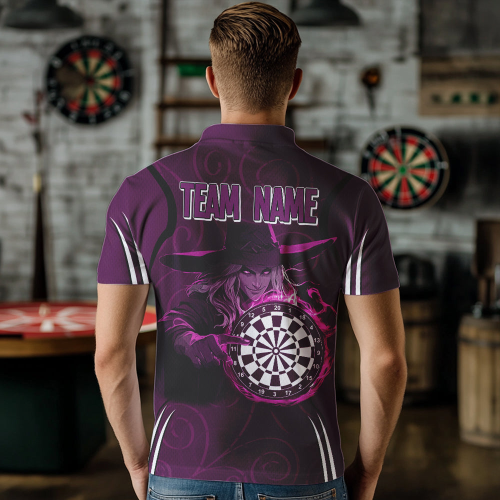 Personalisierte Lila Dartboards und Hexen-Dartshirts für Herren, Teamtrikots NYN0026