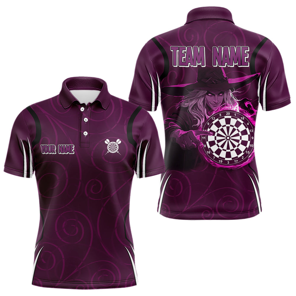 Personalisierte Lila Dartboards und Hexen-Dartshirts für Herren, Teamtrikots NYN0026