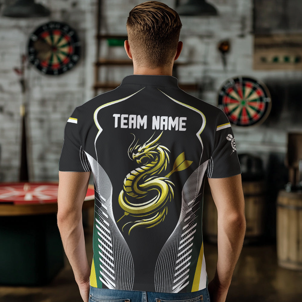 Personalisierter Drache mit Dartpfeilen Polo & 1/4 Reißverschluss Shirts für Herren, Teamtrikots NYN0034