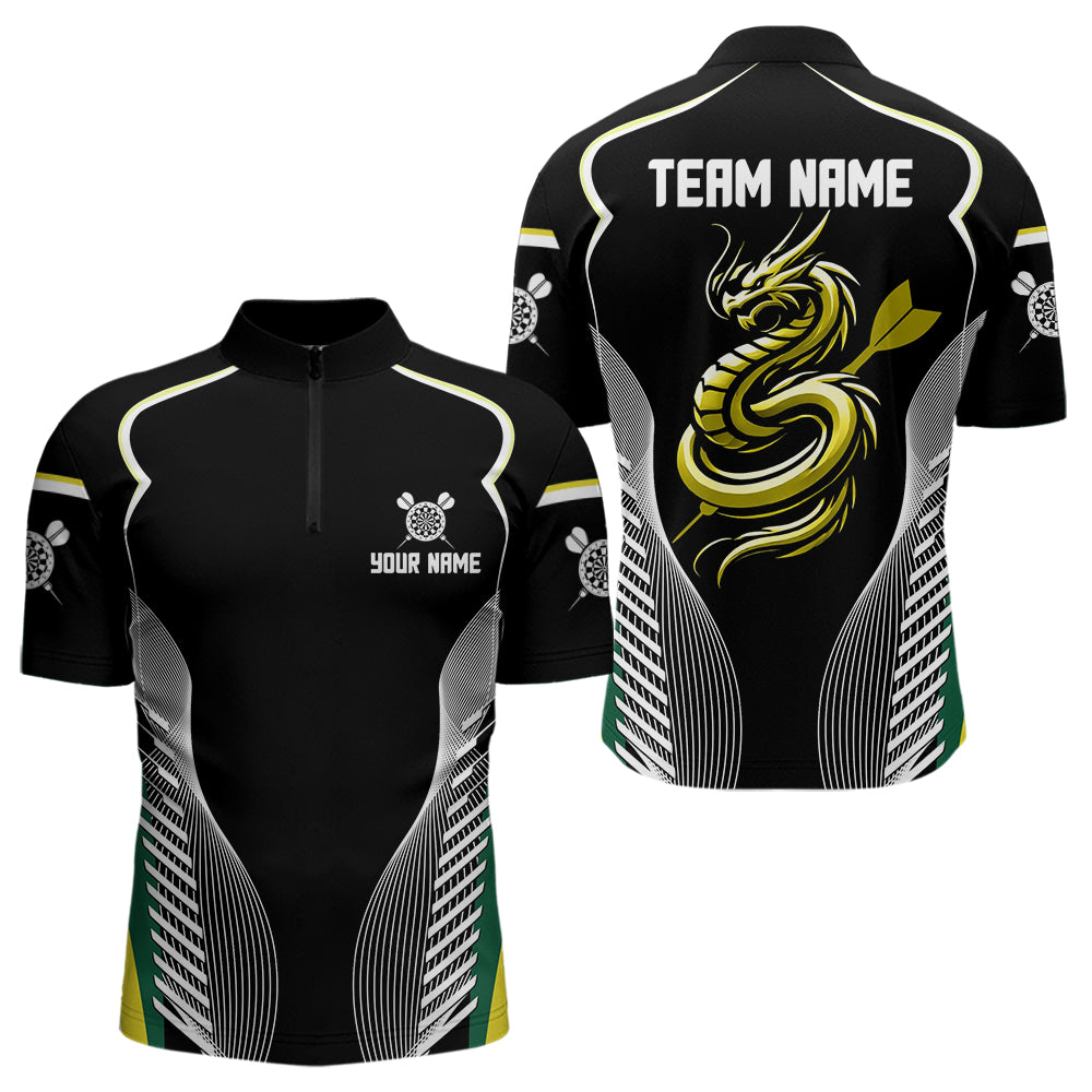 Personalisierter Drache mit Dartpfeilen Polo & 1/4 Reißverschluss Shirts für Herren, Teamtrikots NYN0034