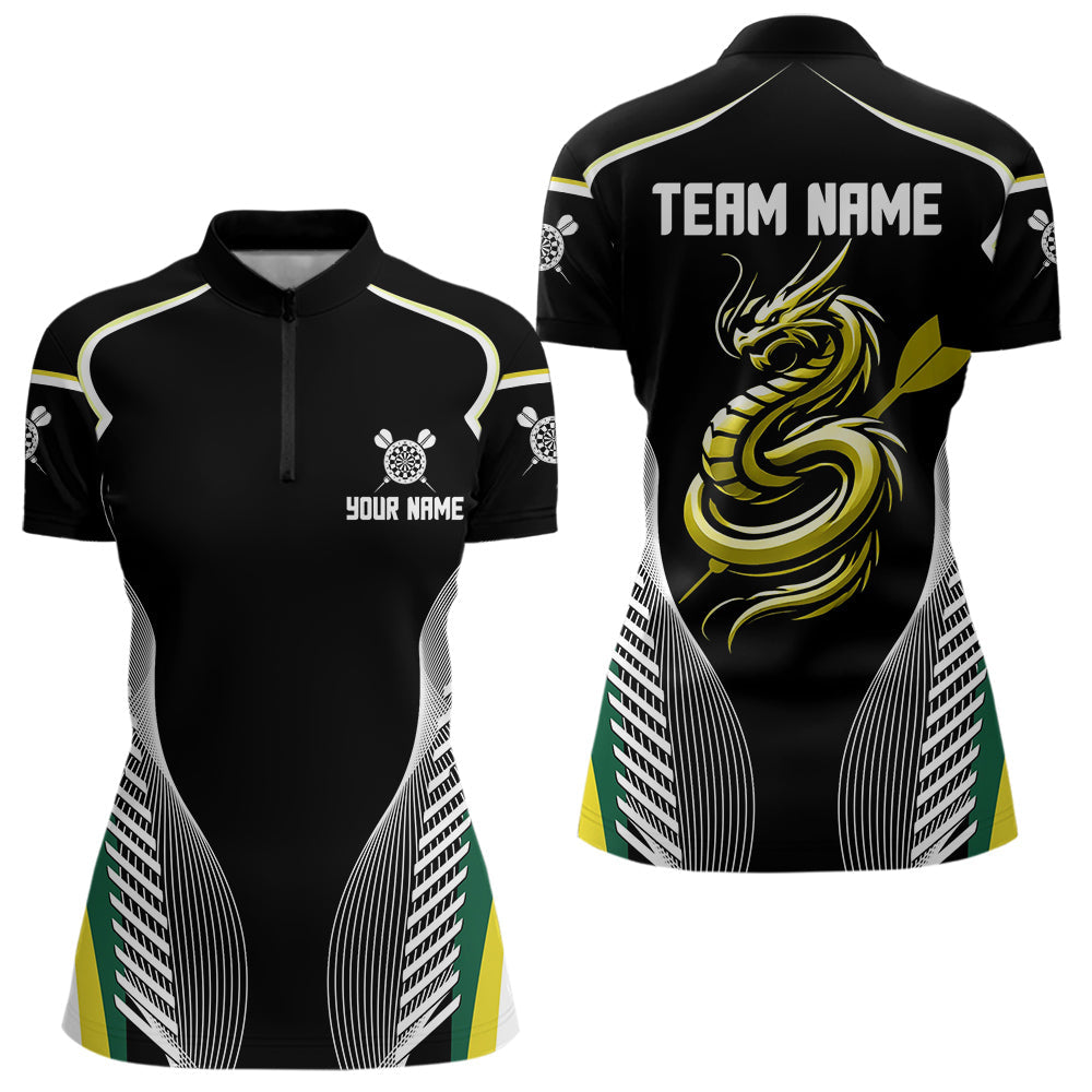 Drache mit Dartpfeilen, personalisiertes Polo & 1/4-Zip Shirts für Damen, Teamtrikots NYN0034