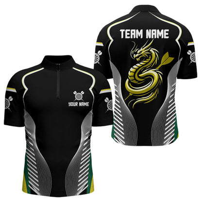 Personalisierter Drache mit Dartpfeilen Polo & 1/4 Reißverschluss Shirts für Herren, Teamtrikots NYN0034